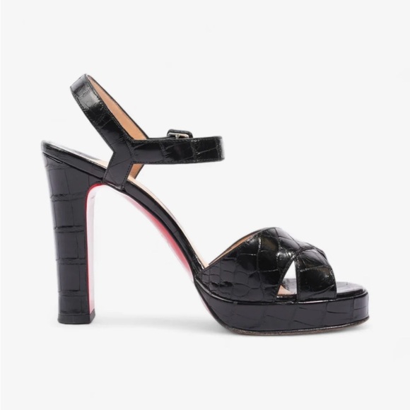 Christian louboutia brown black alligator embossed calfskin leather size EU 38.5 - Picture 4 of 10